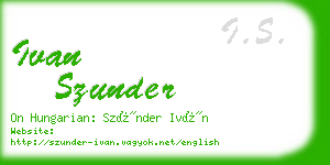 ivan szunder business card